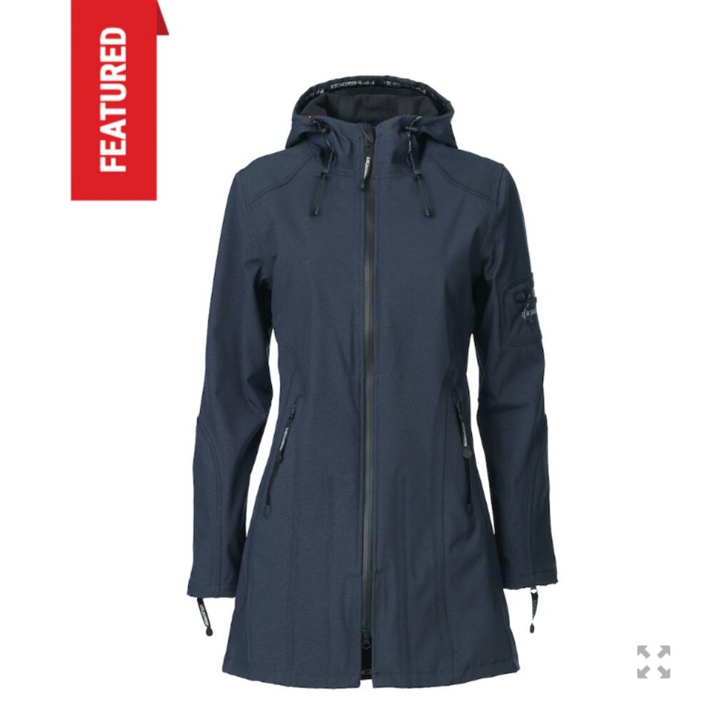 Ilse Jacobsen Hooded Raincoat Dark Indigo Size 34 Size 4